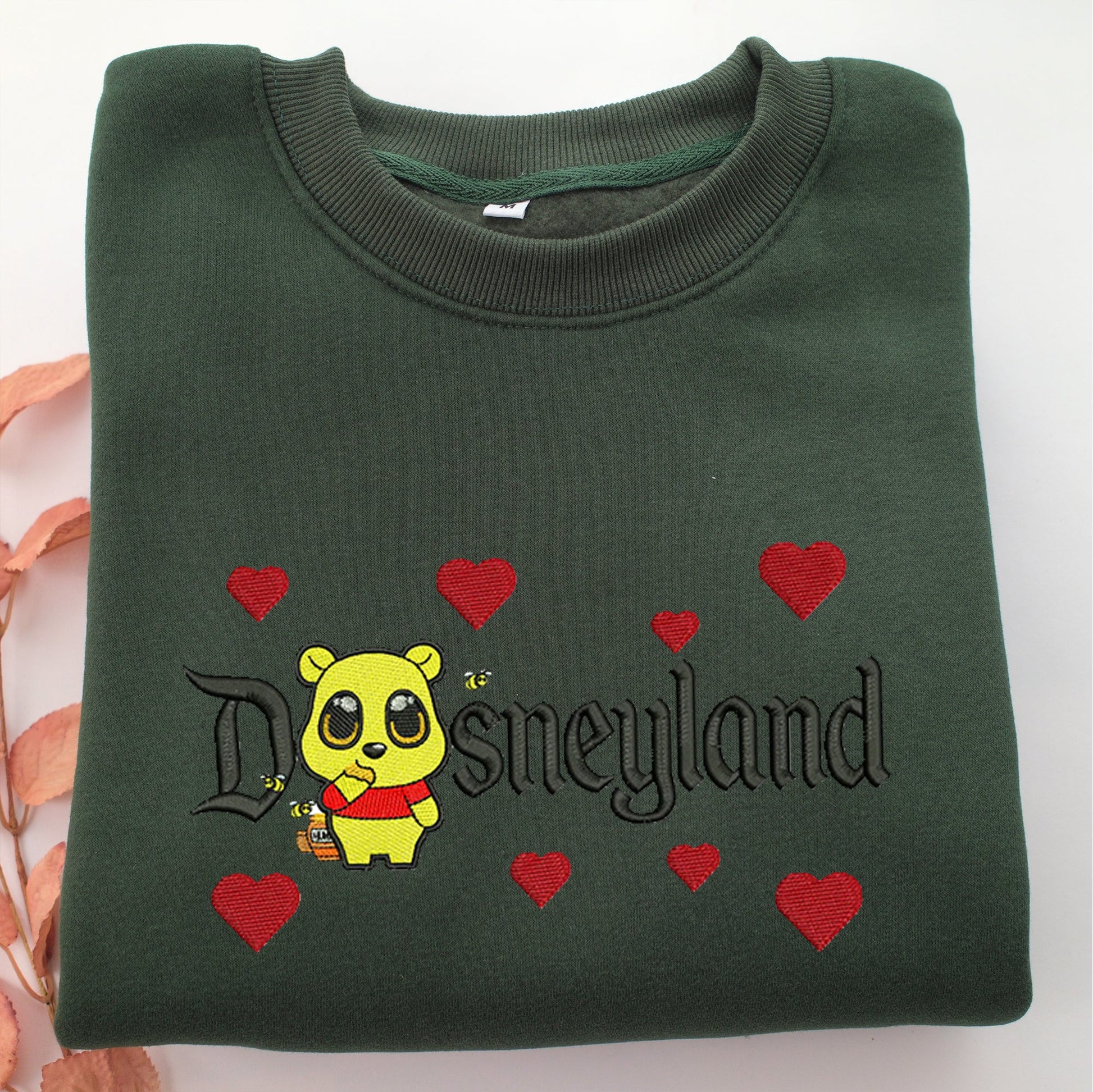 Chibi Pooh Disneyland Embroidery, Disneyland Embroidered Sweatshirt, Movie Disney Inspired, Valentine's Day Gifts Idea For Him Her