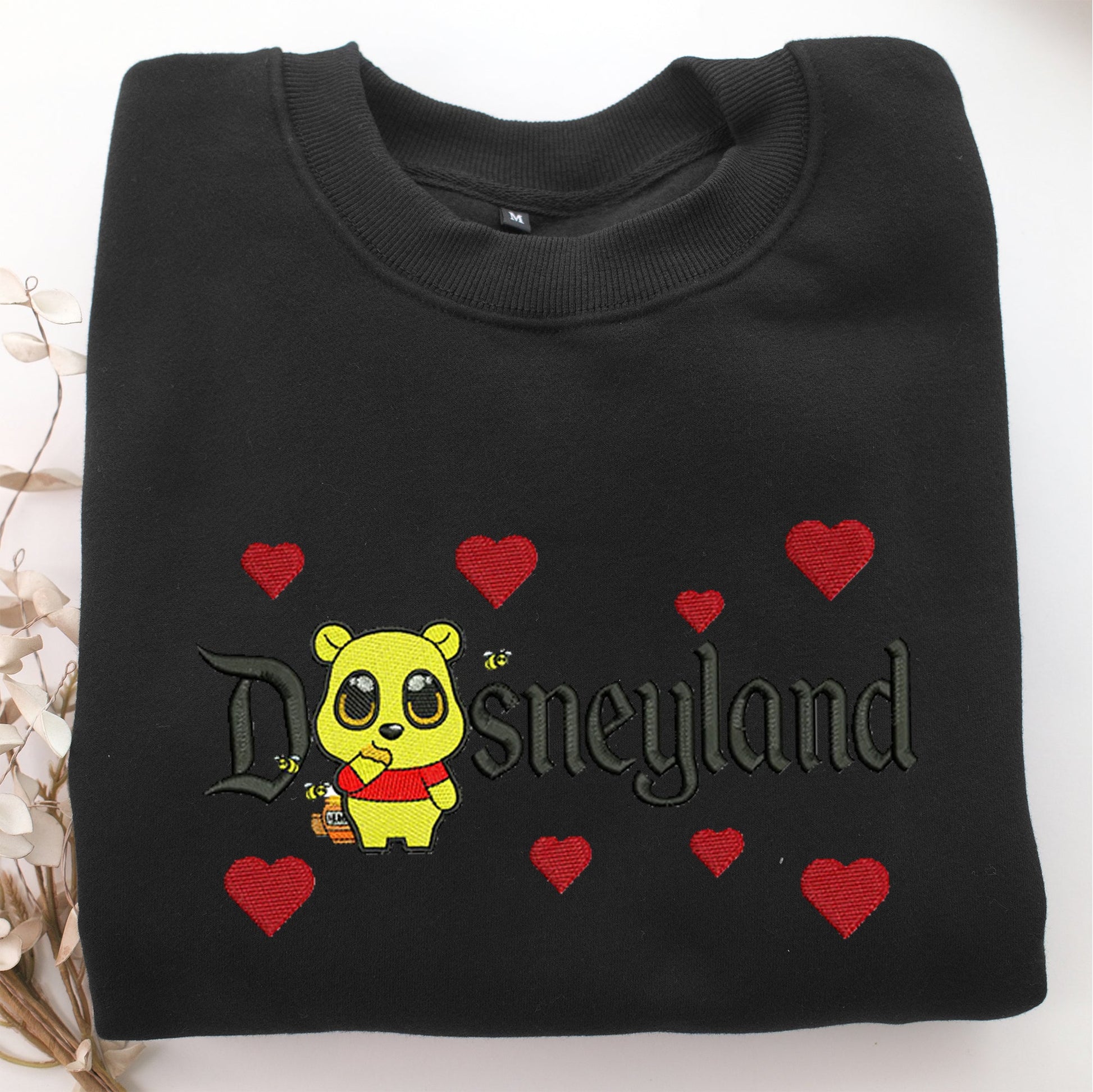 Chibi Pooh Disneyland Embroidery, Disneyland Embroidered Sweatshirt, Movie Disney Inspired, Valentine's Day Gifts Idea For Him Her