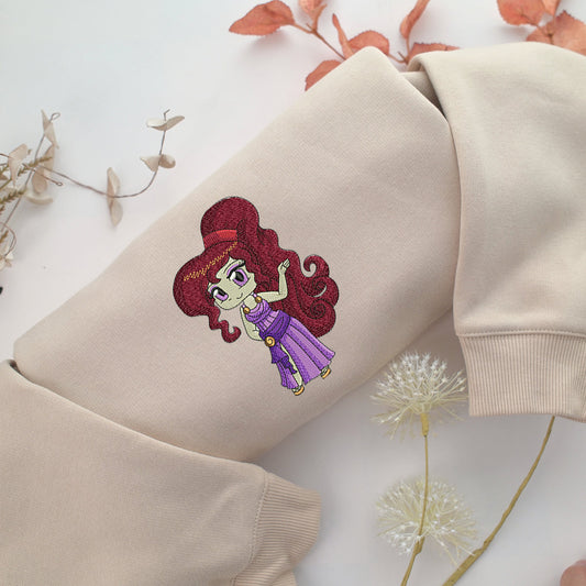 Chibi Megara v2 Embroidery, Disneyland Embroidered Sweatshirt, Movie Disney Inspired, Valentine's Day Gifts Idea For Him Her