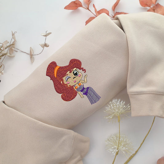 Chibi Megara Embroidery, Disneyland Embroidered Sweatshirt, Movie Disney Inspired, Valentine's Day Gifts Idea For Him Her