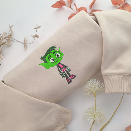 Beast Boy Embroidery, Disneyland Embroidered Sweatshirt, Movie Disney Inspired, Valentine's Day Gifts Idea For Him Her