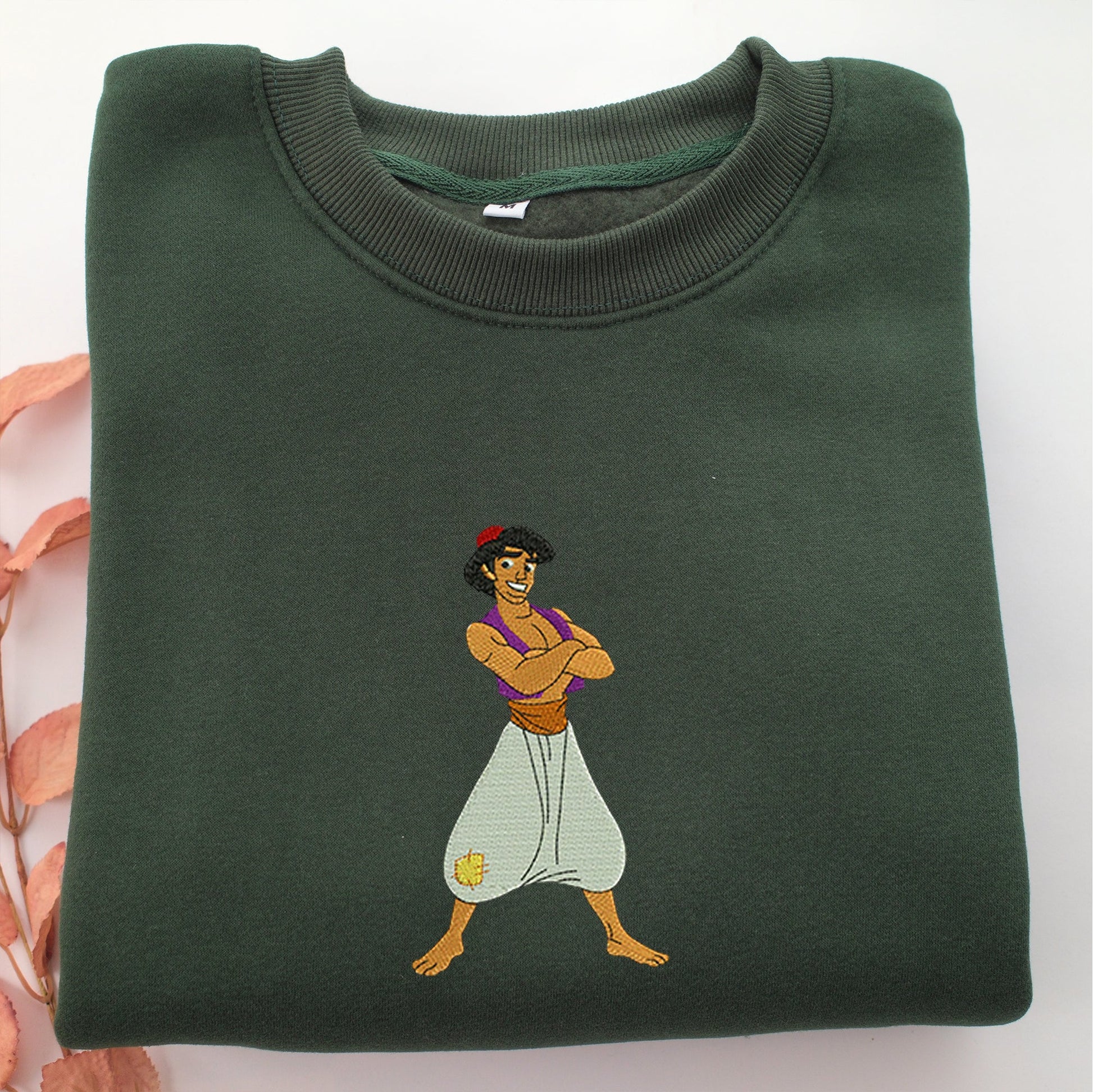 Aladdin Embroidery, Disneyland Embroidered Sweatshirt, Movie Disney Inspired, Valentine's Day Gifts Idea For Him Her