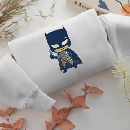 Chibi Batman Embroidery, Disneyland Embroidered Sweatshirt, Movie Disney Inspired, Valentine's Day Gifts Idea For Him Her