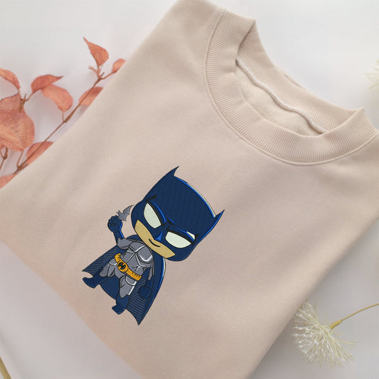 Chibi Batman Embroidery, Disneyland Embroidered Sweatshirt, Movie Disney Inspired, Valentine's Day Gifts Idea For Him Her