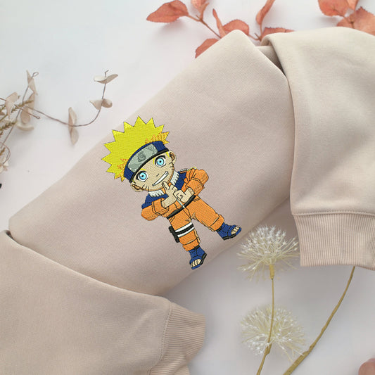 Chibi Naruto Embroidery, Disneyland Embroidered Sweatshirt, Movie Disney Inspired, Valentine's Day Gifts Idea For Him Her