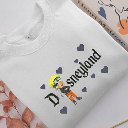 Chibi Naruto v2 Disneyland Embroidery, Disneyland Embroidered Sweatshirt, Movie Disney Inspired, Valentine's Day Gifts Idea For Him Her