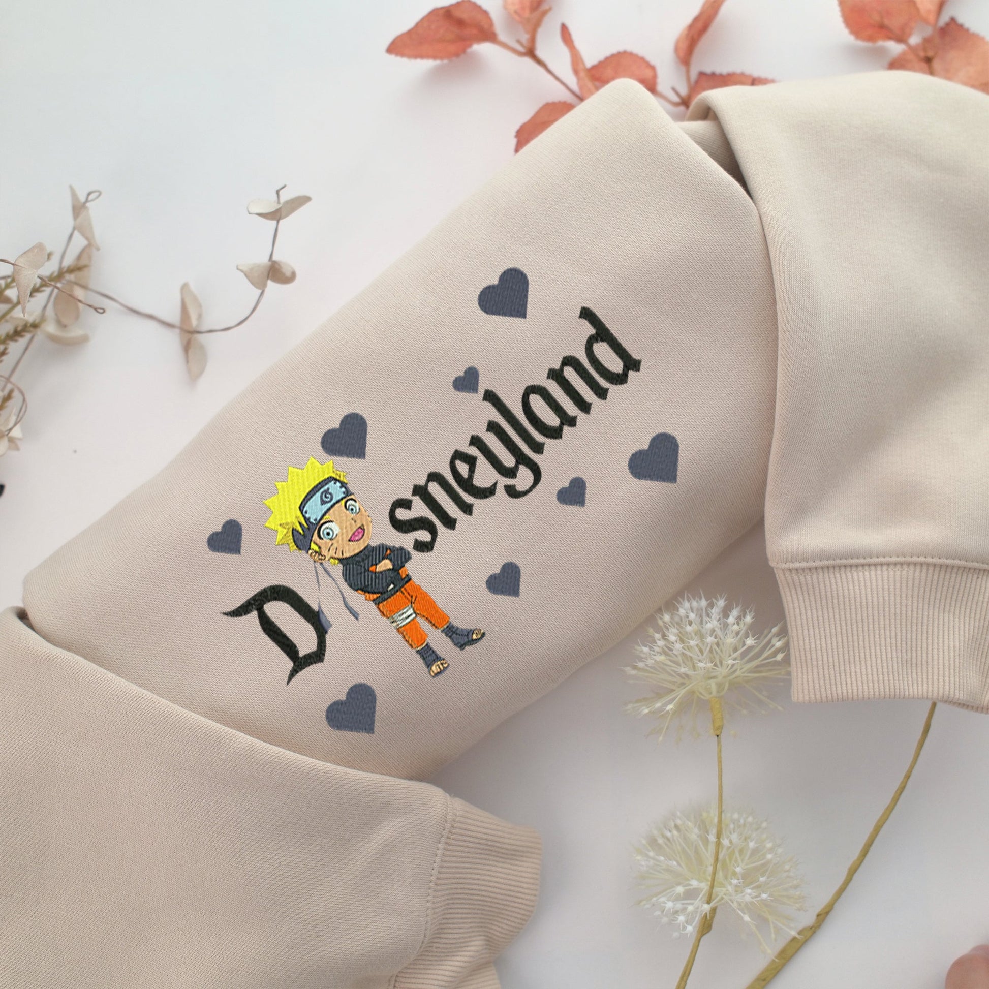 Chibi Naruto v2 Disneyland Embroidery, Disneyland Embroidered Sweatshirt, Movie Disney Inspired, Valentine's Day Gifts Idea For Him Her