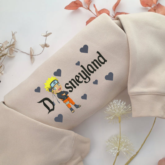 Chibi Naruto v2 Disneyland Embroidery, Disneyland Embroidered Sweatshirt, Movie Disney Inspired, Valentine's Day Gifts Idea For Him Her