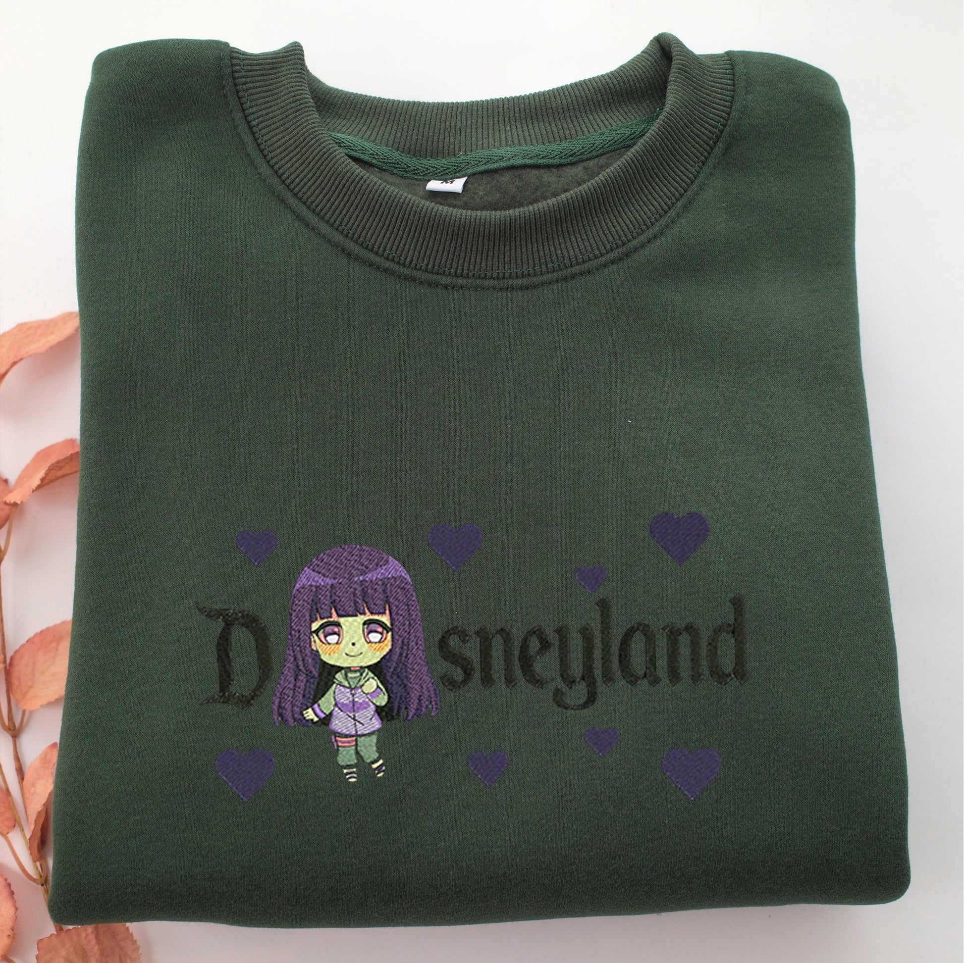 Chibi Hinata Disneyland Embroidery, Disneyland Embroidered Sweatshirt, Movie Disney Inspired, Valentine's Day Gifts Idea For Him Her