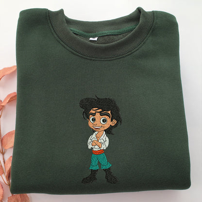Chibi Prince Eric Embroidery, Disneyland Embroidered Sweatshirt, Movie Disney Inspired, Valentine's Day Gifts Idea For Him Her