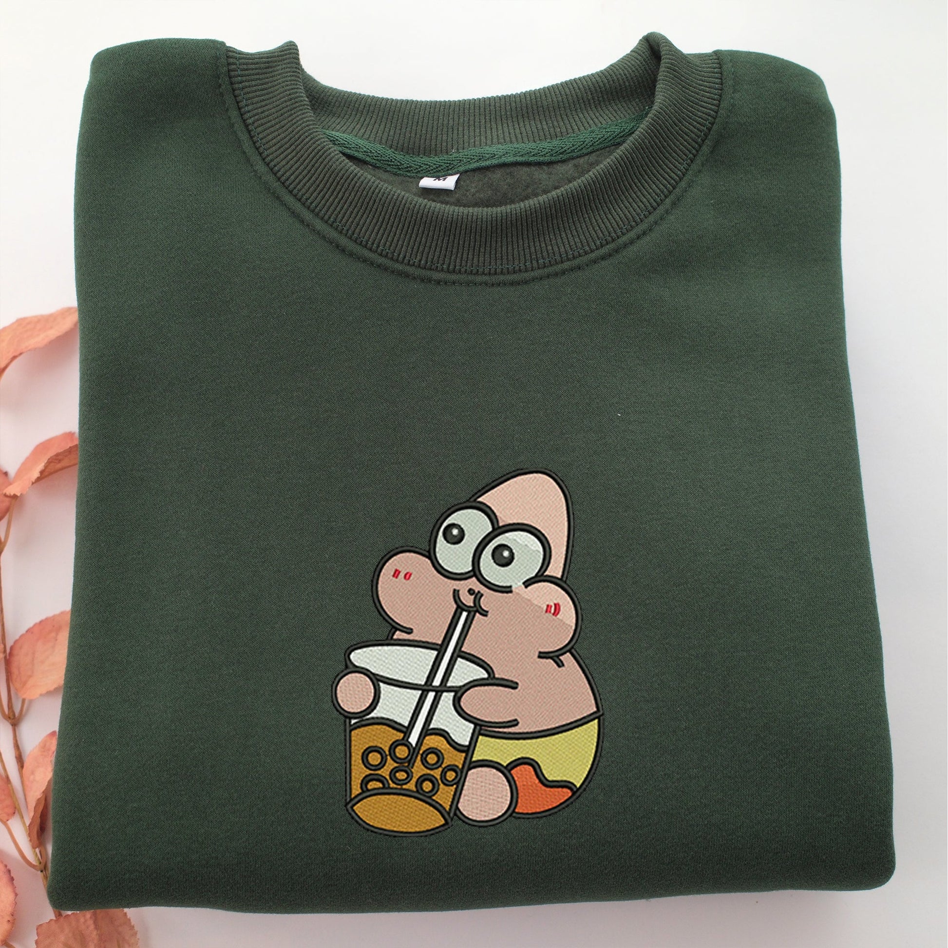 Chibi Patrick Star Embroidery, Disneyland Embroidered Sweatshirt, Movie Disney Inspired, Valentine's Day Gifts Idea For Him Her
