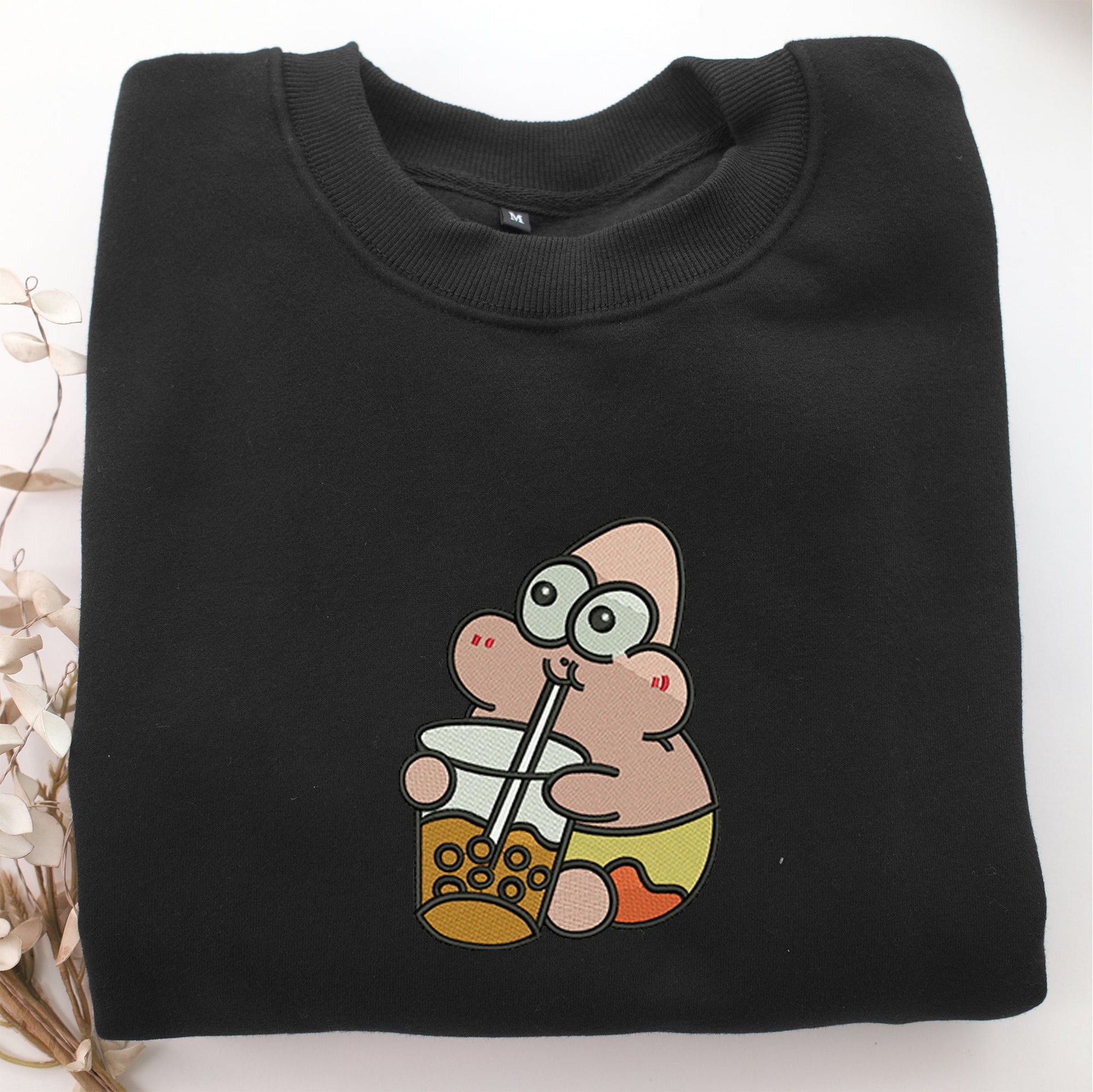 Chibi Patrick Star Embroidery, Disneyland Embroidered Sweatshirt, Movie Disney Inspired, Valentine's Day Gifts Idea For Him Her