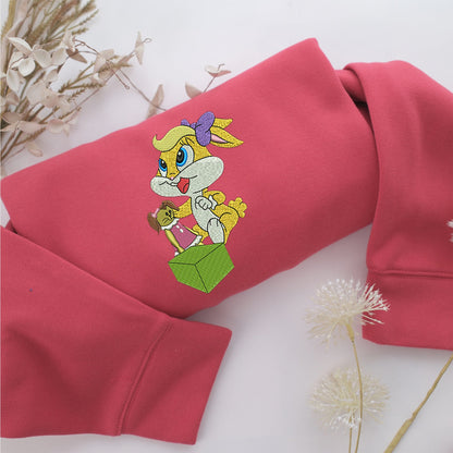 Chibi Lola Bunny Embroidery, Disneyland Embroidered Sweatshirt, Movie Disney Inspired, Valentine's Day Gifts Idea For Him Her