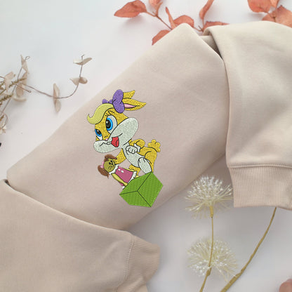 Chibi Lola Bunny Embroidery, Disneyland Embroidered Sweatshirt, Movie Disney Inspired, Valentine's Day Gifts Idea For Him Her