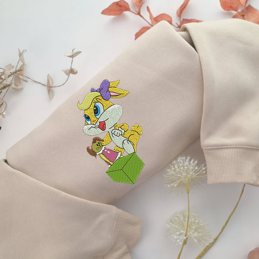 Chibi Lola Bunny Embroidery, Disneyland Embroidered Sweatshirt, Movie Disney Inspired, Valentine's Day Gifts Idea For Him Her