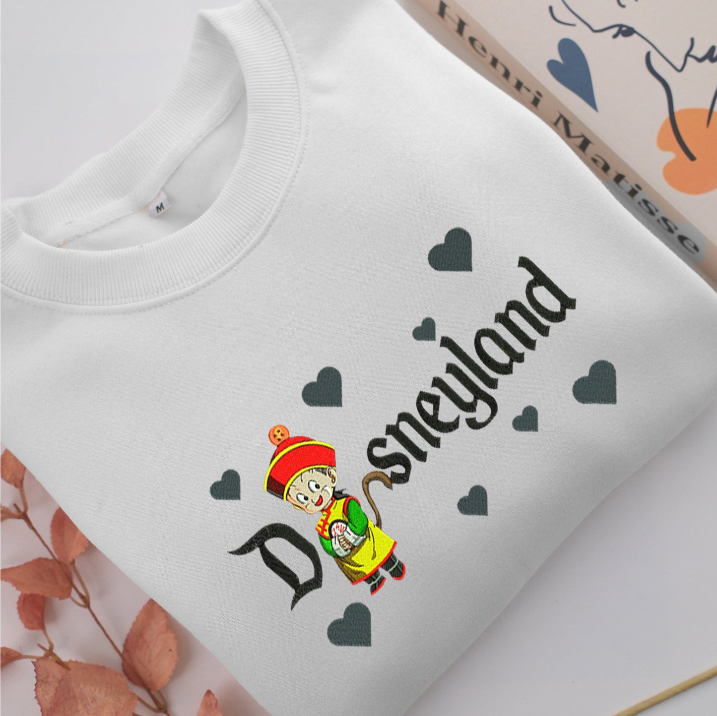 Baby Gohan Disneyland Embroidery, Disneyland Embroidered Sweatshirt, Movie Disney Inspired, Valentine's Day Gifts Idea For Him Her