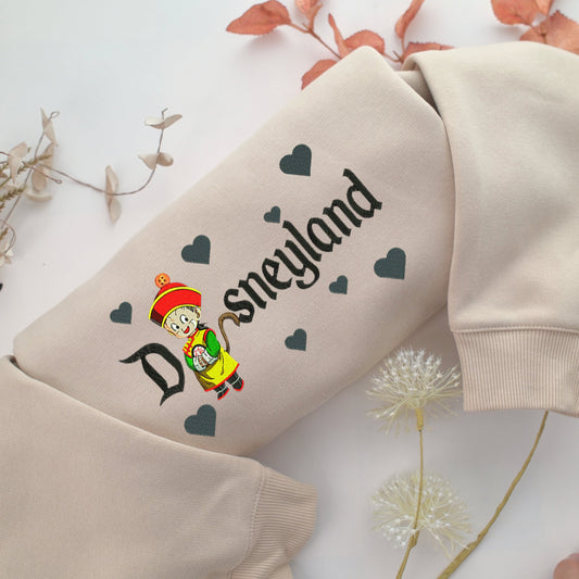 Baby Gohan Disneyland Embroidery, Disneyland Embroidered Sweatshirt, Movie Disney Inspired, Valentine's Day Gifts Idea For Him Her