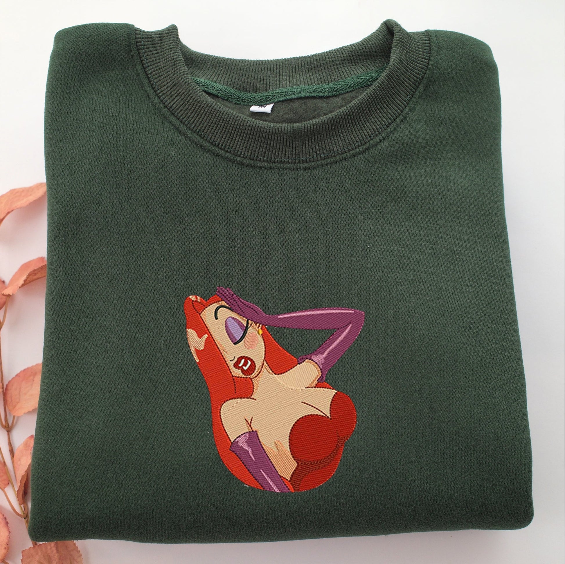Jessica Rabbit Half Embroidery, Disneyland Embroidered Sweatshirt, Movie Disney Inspired, Valentine's Day Gifts Idea For Him Her