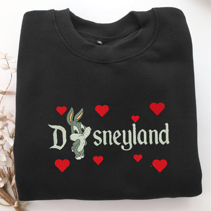 Chibi Bugs Bunny Disneyland Embroidery, Disneyland Embroidered Sweatshirt, Movie Disney Inspired, Valentine's Day Gifts Idea For Him Her