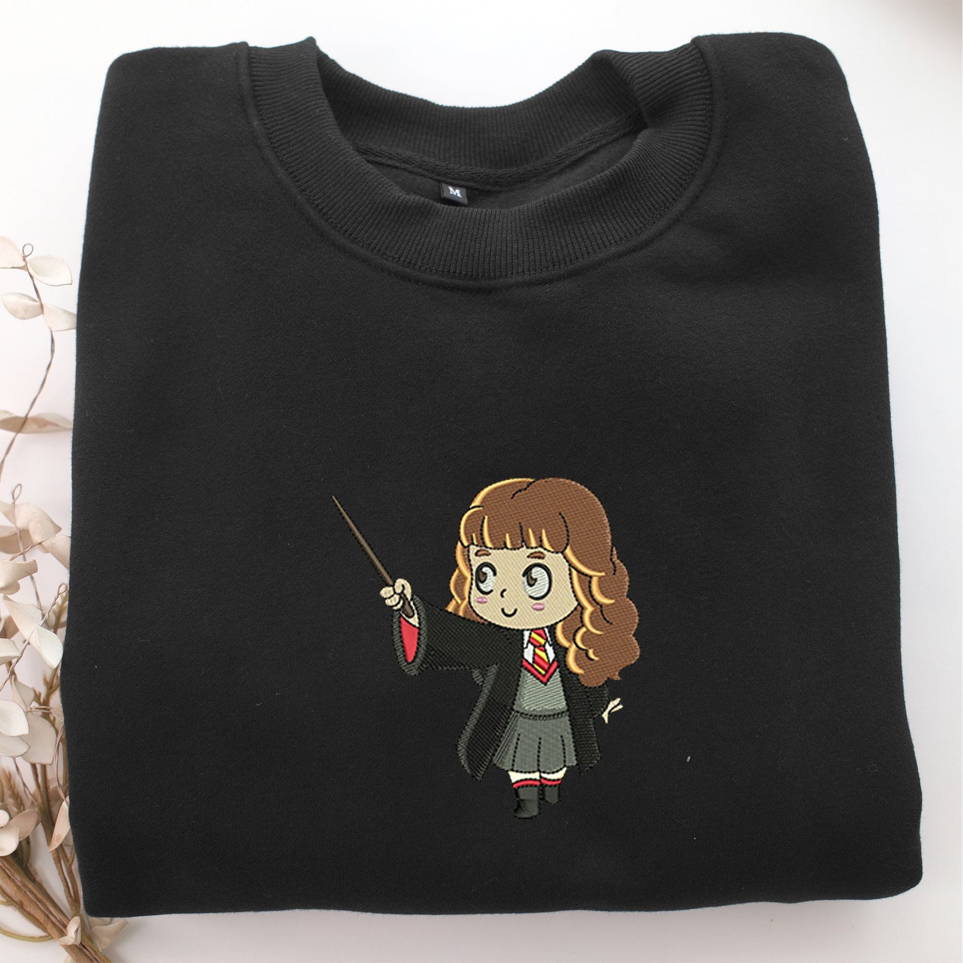 Chibi Hermione Granger Embroidery, Disneyland Embroidered Sweatshirt, Movie Disney Inspired, Valentine's Day Gifts Idea For Him Her