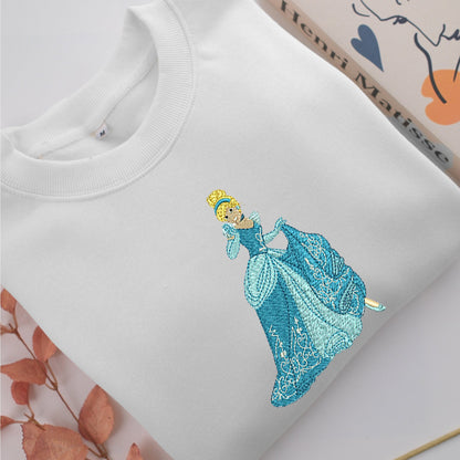 Cinderella Embroidery, Disneyland Embroidered Sweatshirt, Movie Disney Inspired, Valentine's Day Gifts Idea For Him Her