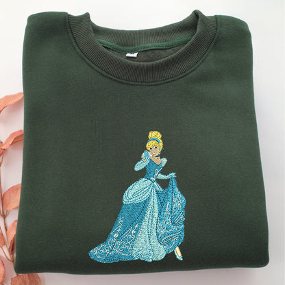Cinderella Embroidery, Disneyland Embroidered Sweatshirt, Movie Disney Inspired, Valentine's Day Gifts Idea For Him Her