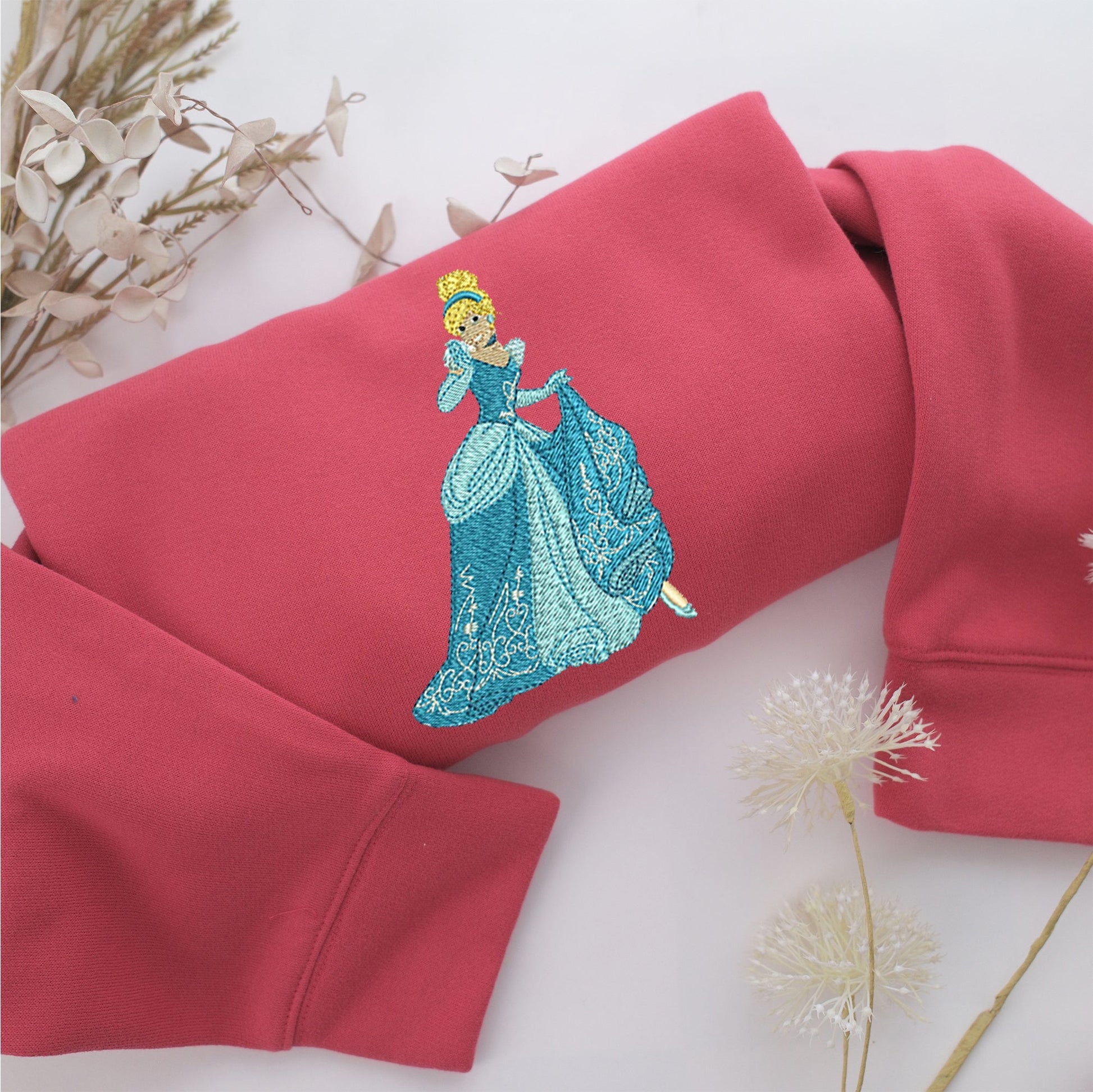 Cinderella Embroidery, Disneyland Embroidered Sweatshirt, Movie Disney Inspired, Valentine's Day Gifts Idea For Him Her