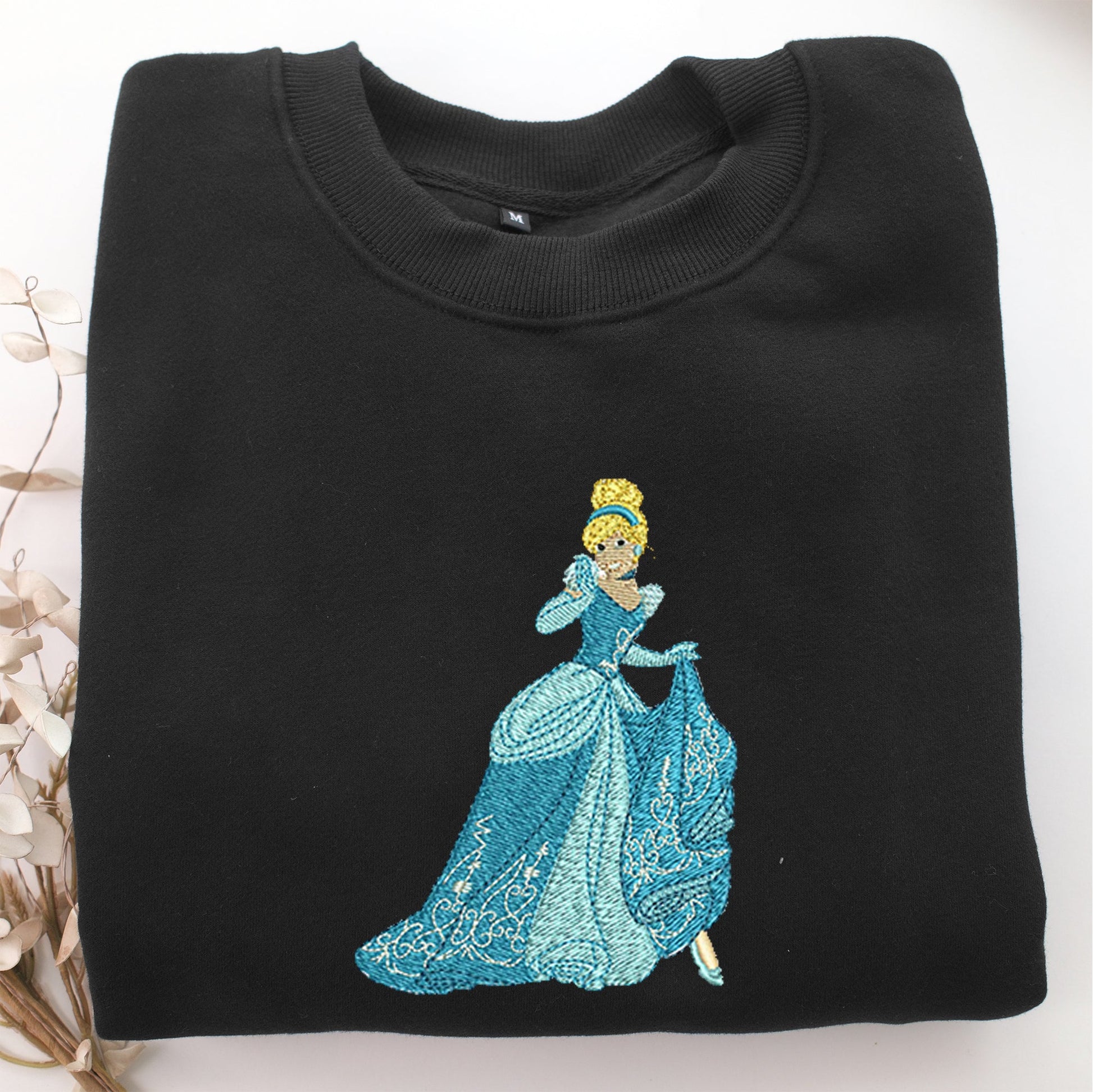 Cinderella Embroidery, Disneyland Embroidered Sweatshirt, Movie Disney Inspired, Valentine's Day Gifts Idea For Him Her