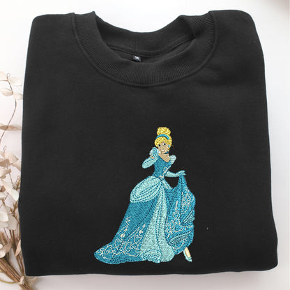 Cinderella Embroidery, Disneyland Embroidered Sweatshirt, Movie Disney Inspired, Valentine's Day Gifts Idea For Him Her