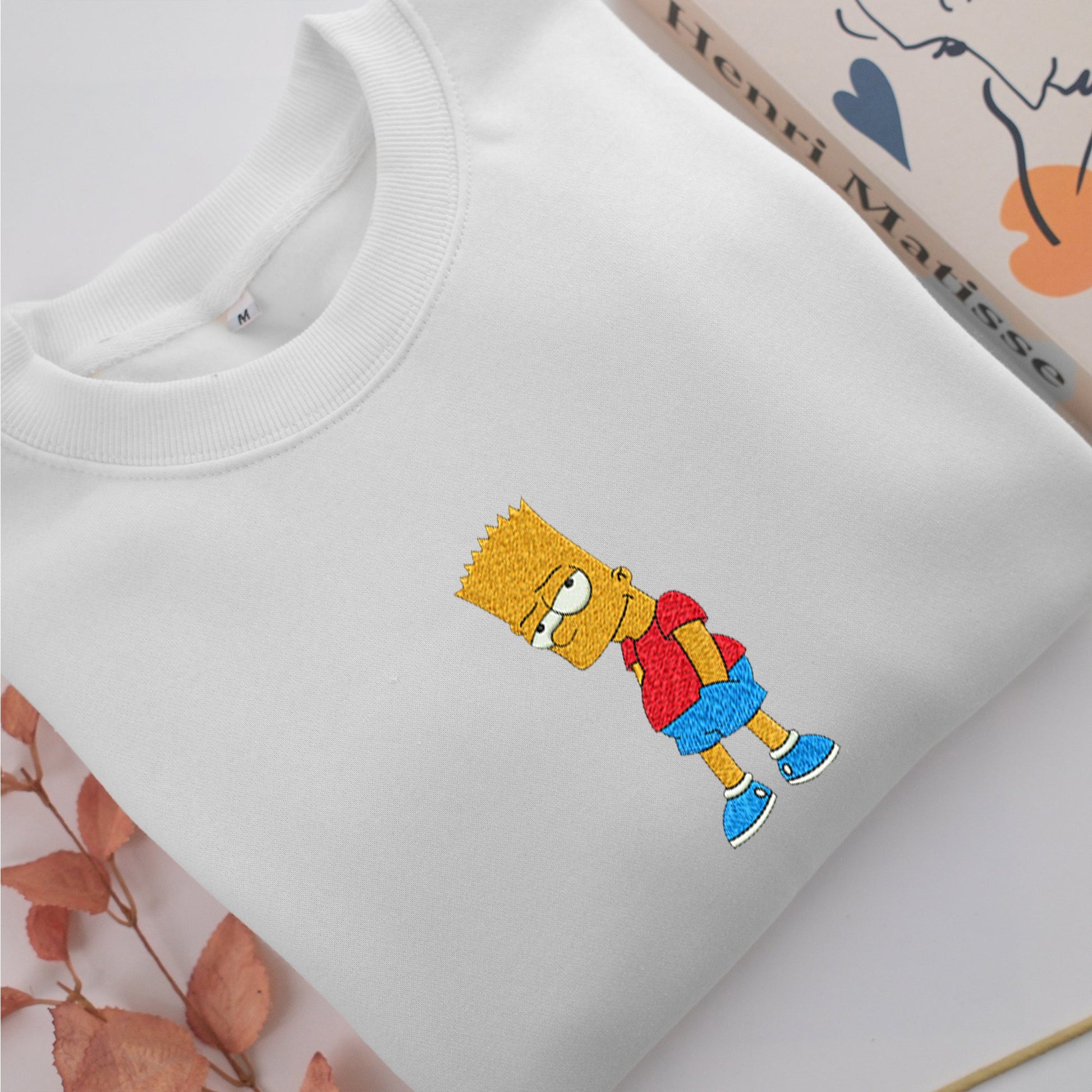 Bart Embroidery, Disneyland Embroidered Sweatshirt, Movie Disney Inspired, Valentine's Day Gifts Idea For Him Her