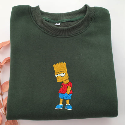 Bart Embroidery, Disneyland Embroidered Sweatshirt, Movie Disney Inspired, Valentine's Day Gifts Idea For Him Her