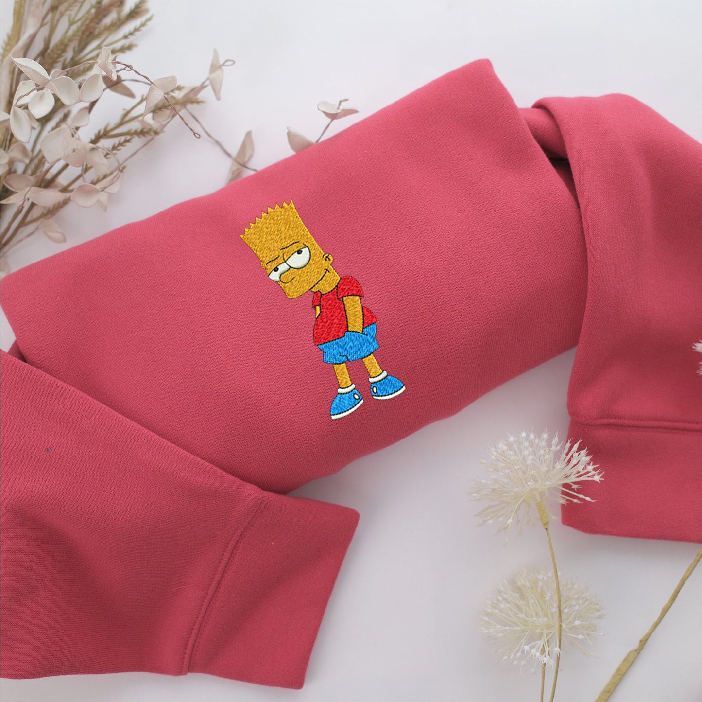 Bart Embroidery, Disneyland Embroidered Sweatshirt, Movie Disney Inspired, Valentine's Day Gifts Idea For Him Her