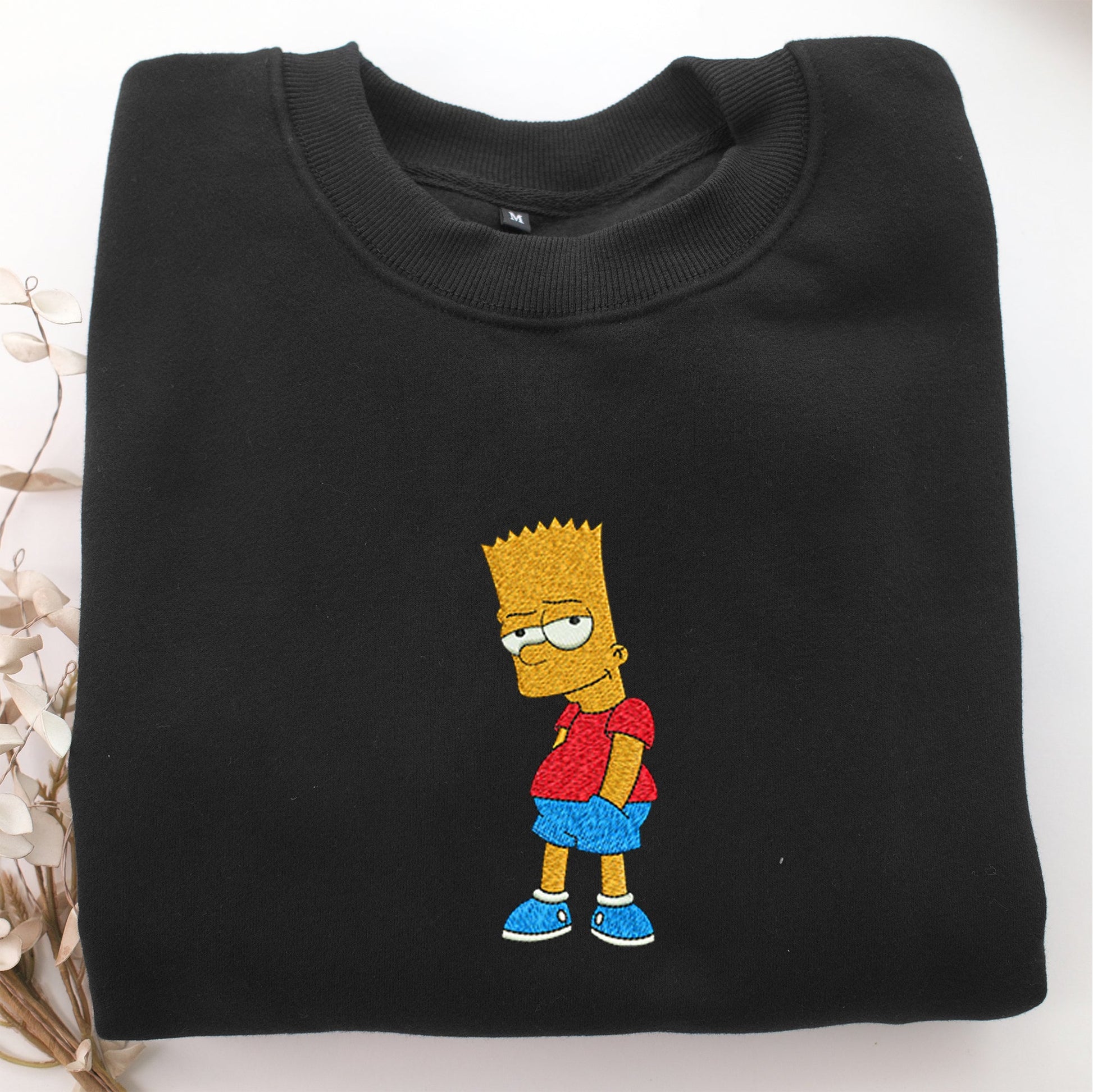 Bart Embroidery, Disneyland Embroidered Sweatshirt, Movie Disney Inspired, Valentine's Day Gifts Idea For Him Her