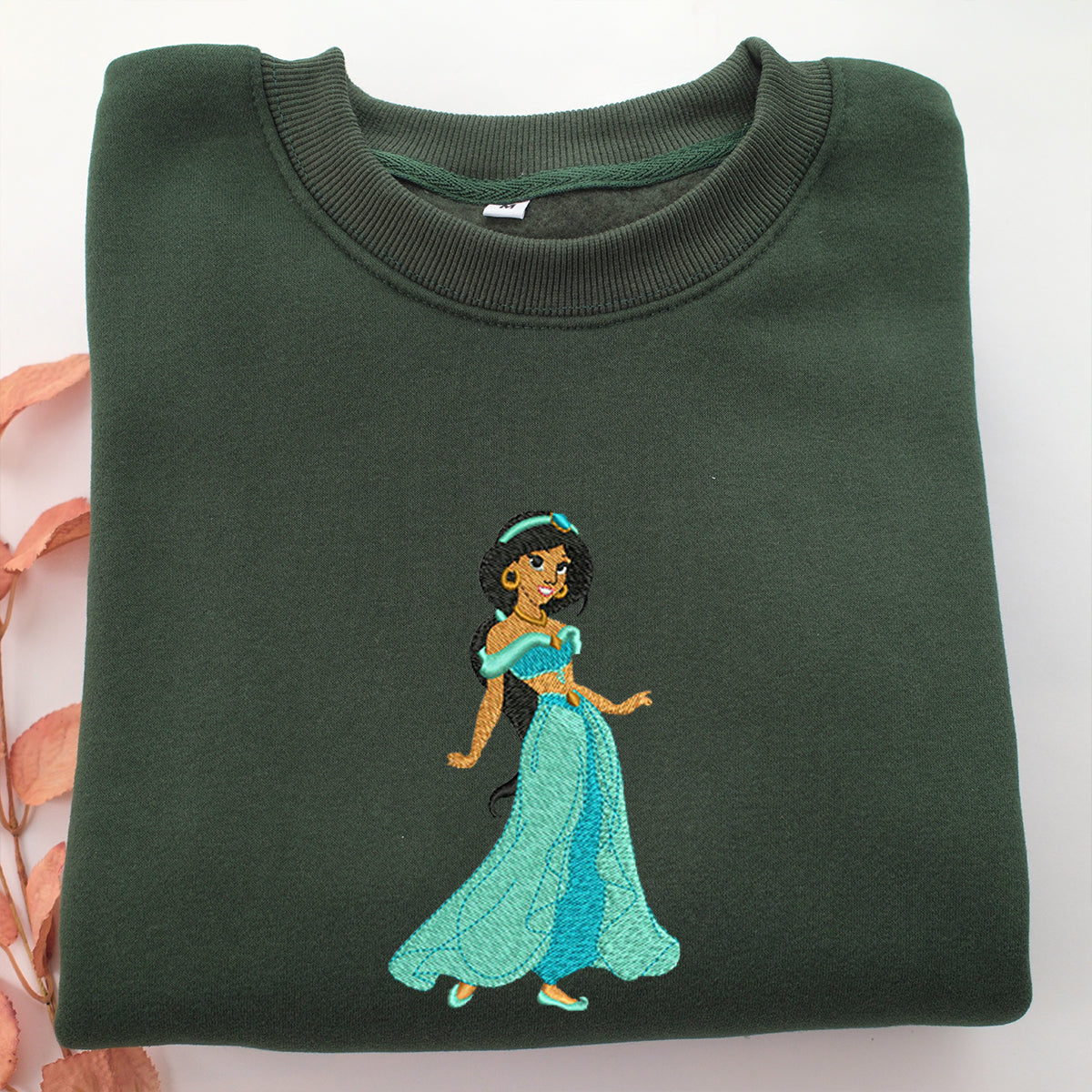 jasmine Embroidery, Disneyland Embroidered Sweatshirt, Movie Disney Inspired, Valentine's Day Gifts Idea For Him Her