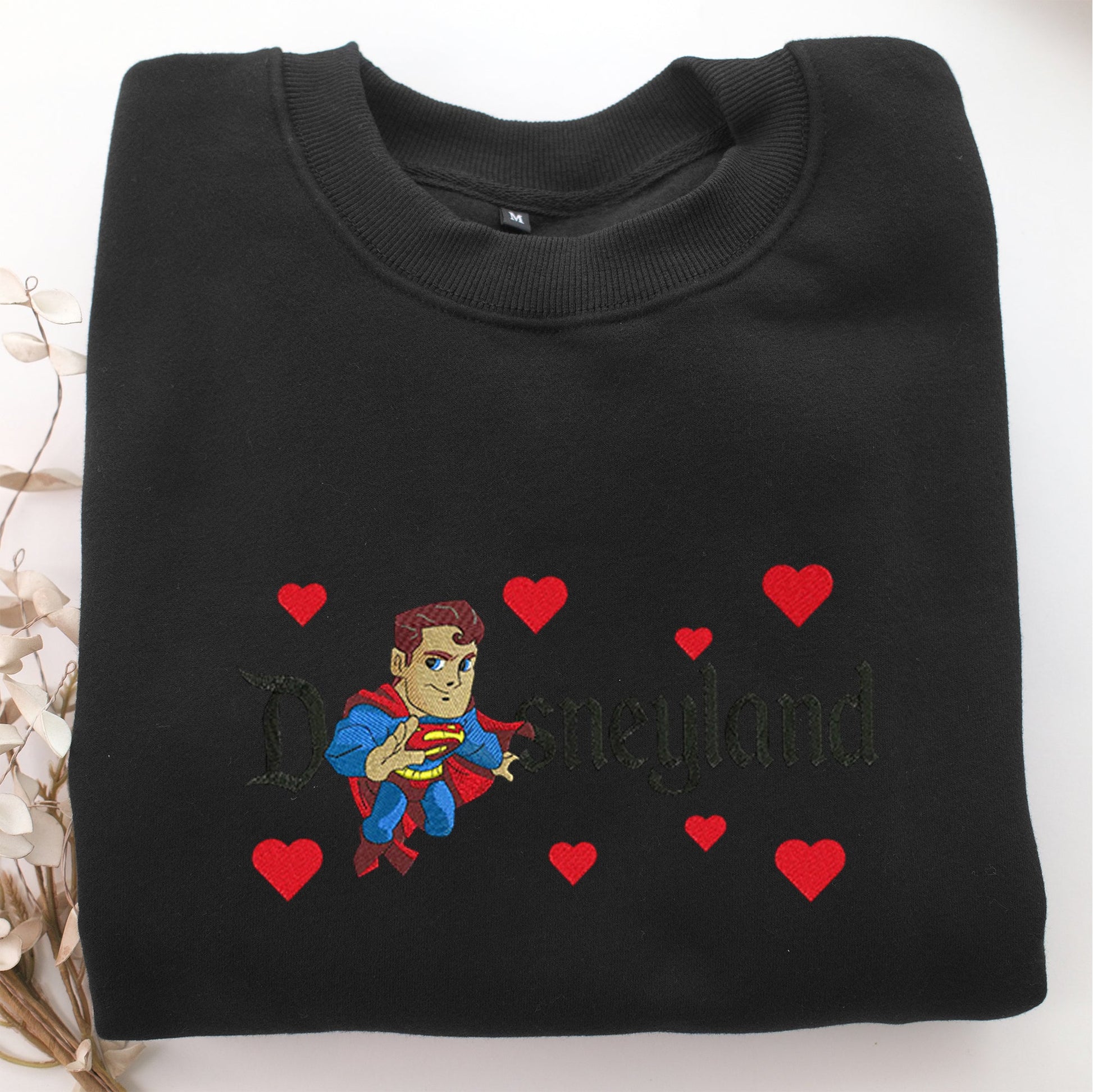 Chibi Superman Disneyland Embroidery, Disneyland Embroidered Sweatshirt, Movie Disney Inspired, Valentine's Day Gifts Idea For Him Her