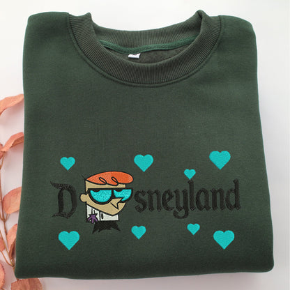 Dexter Disneyland Embroidery, Disneyland Embroidered Sweatshirt, Movie Disney Inspired, Valentine's Day Gifts Idea For Him Her