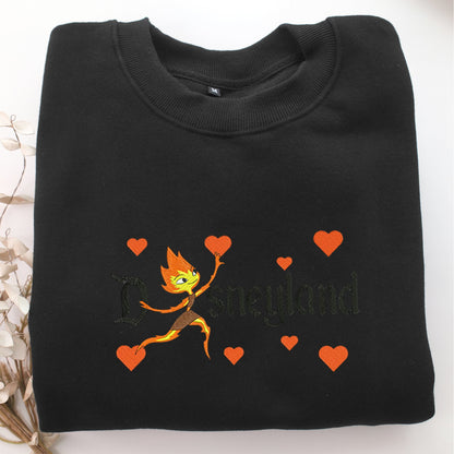 Ember Lumen Disneyland Embroidery, Disneyland Embroidered Sweatshirt, Movie Disney Inspired, Valentine's Day Gifts Idea For Him Her
