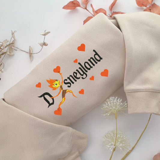 Ember Lumen Disneyland Embroidery, Disneyland Embroidered Sweatshirt, Movie Disney Inspired, Valentine's Day Gifts Idea For Him Her
