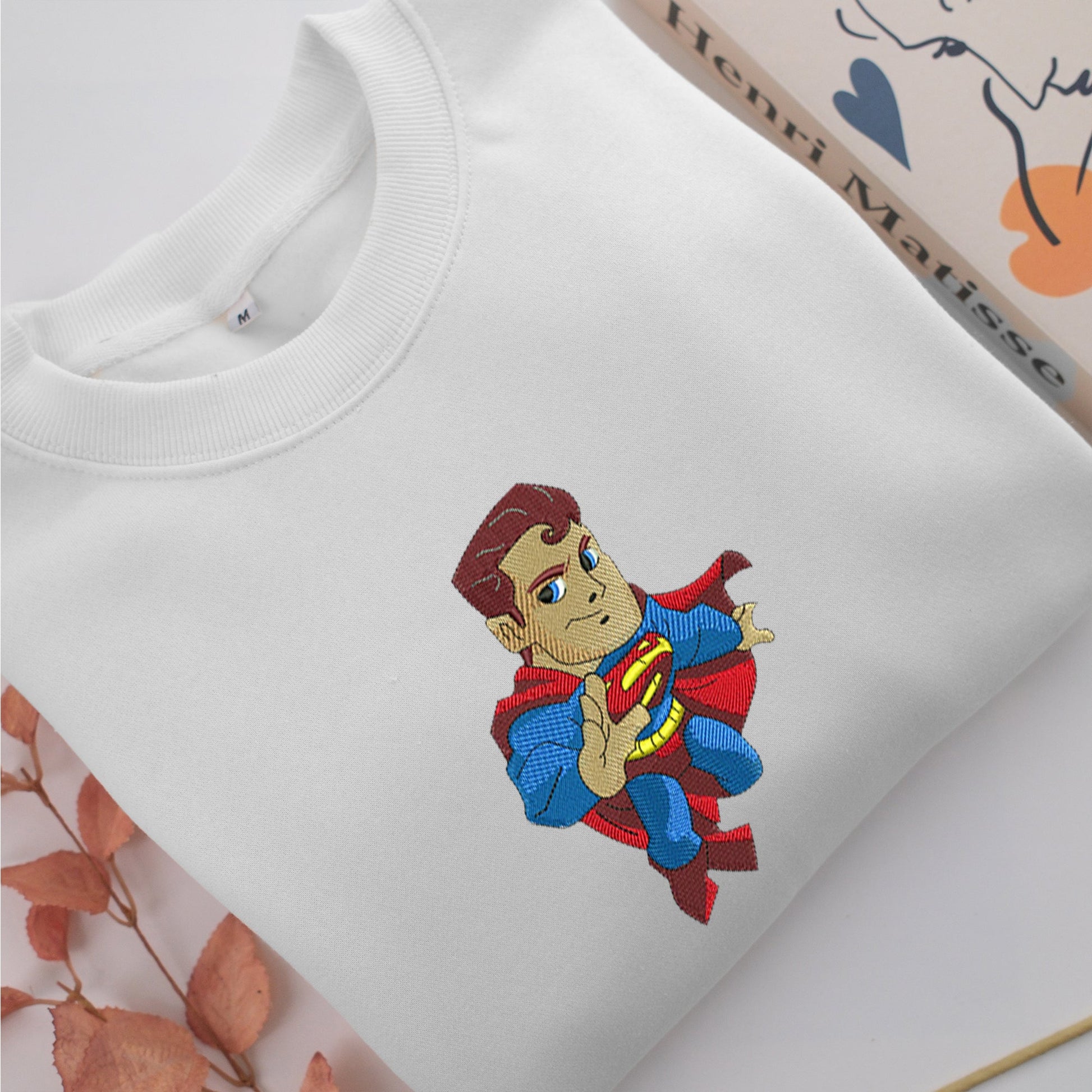 Chibi Superman Embroidery, Disneyland Embroidered Sweatshirt, Movie Disney Inspired, Valentine's Day Gifts Idea For Him Her