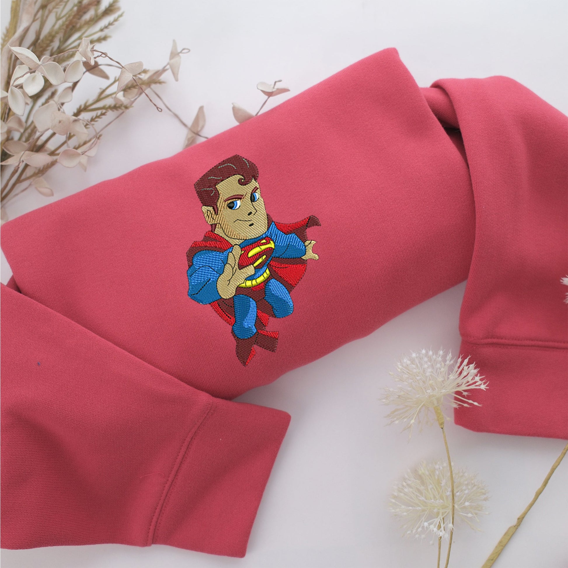 Chibi Superman Embroidery, Disneyland Embroidered Sweatshirt, Movie Disney Inspired, Valentine's Day Gifts Idea For Him Her
