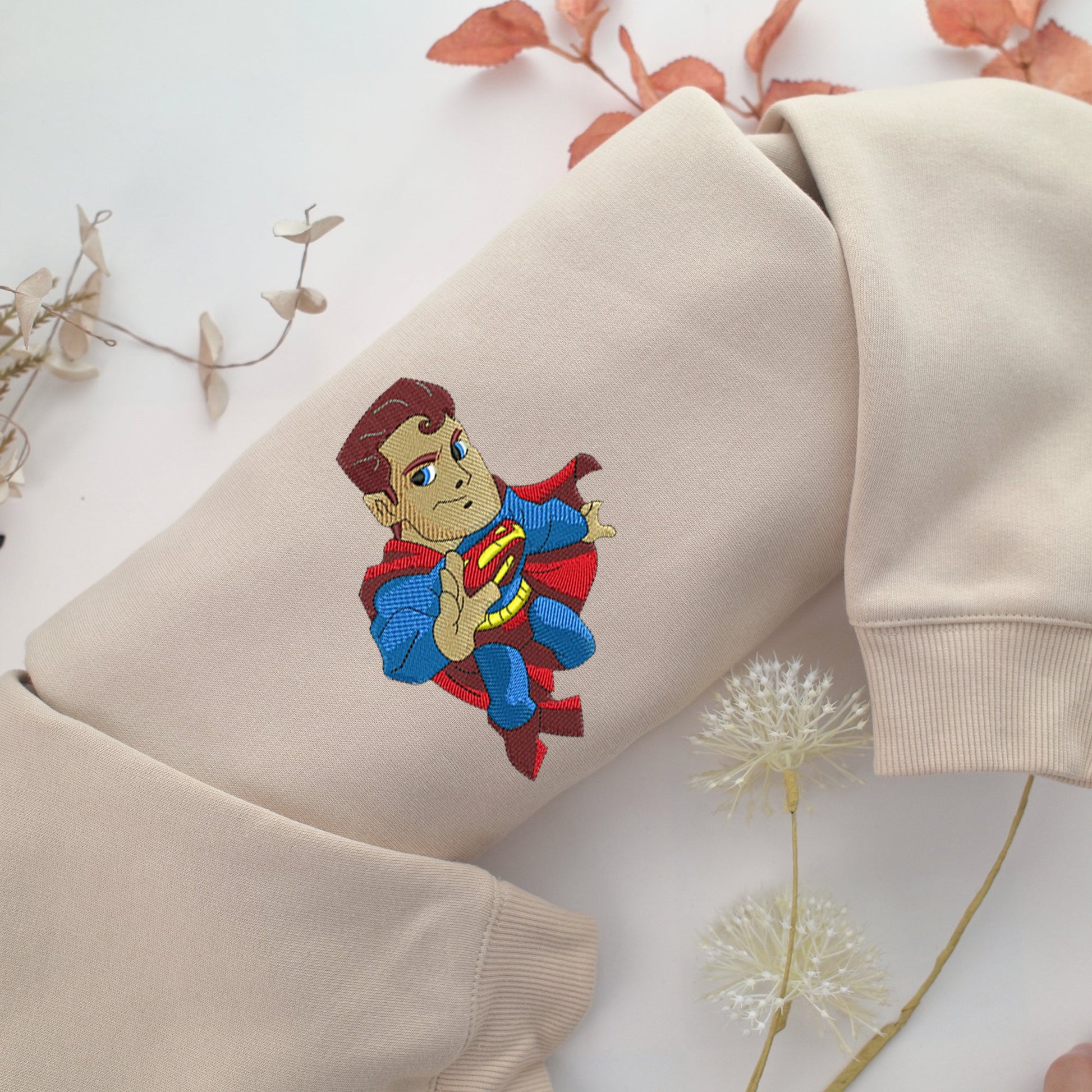 Chibi Superman Embroidery, Disneyland Embroidered Sweatshirt, Movie Disney Inspired, Valentine's Day Gifts Idea For Him Her