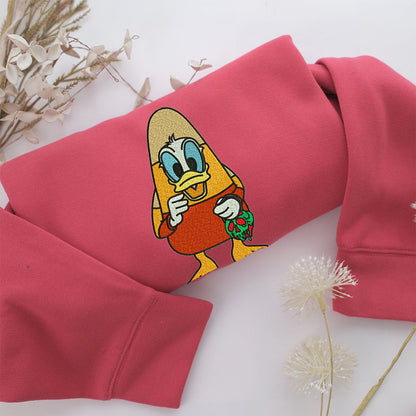 Funny Donald Duck Embroidery, Disneyland Embroidered Sweatshirt, Movie Disney Inspired, Valentine's Day Gifts Idea For Him Her