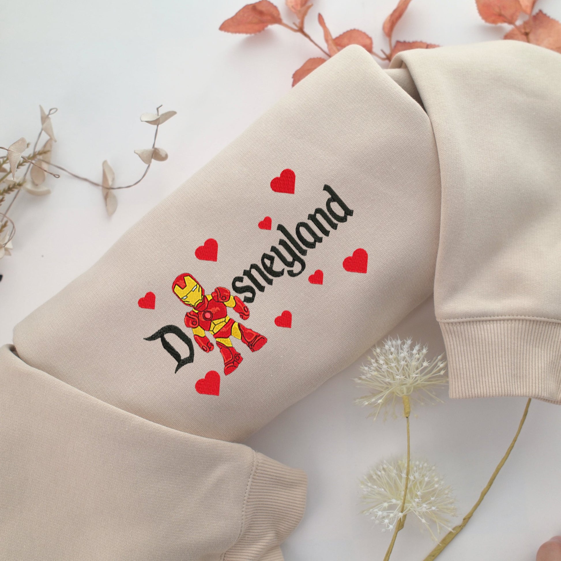 Chibi Iron Man Disneyland Embroidery, Disneyland Embroidered Sweatshirt, Movie Disney Inspired, Valentine's Day Gifts Idea For Him Her