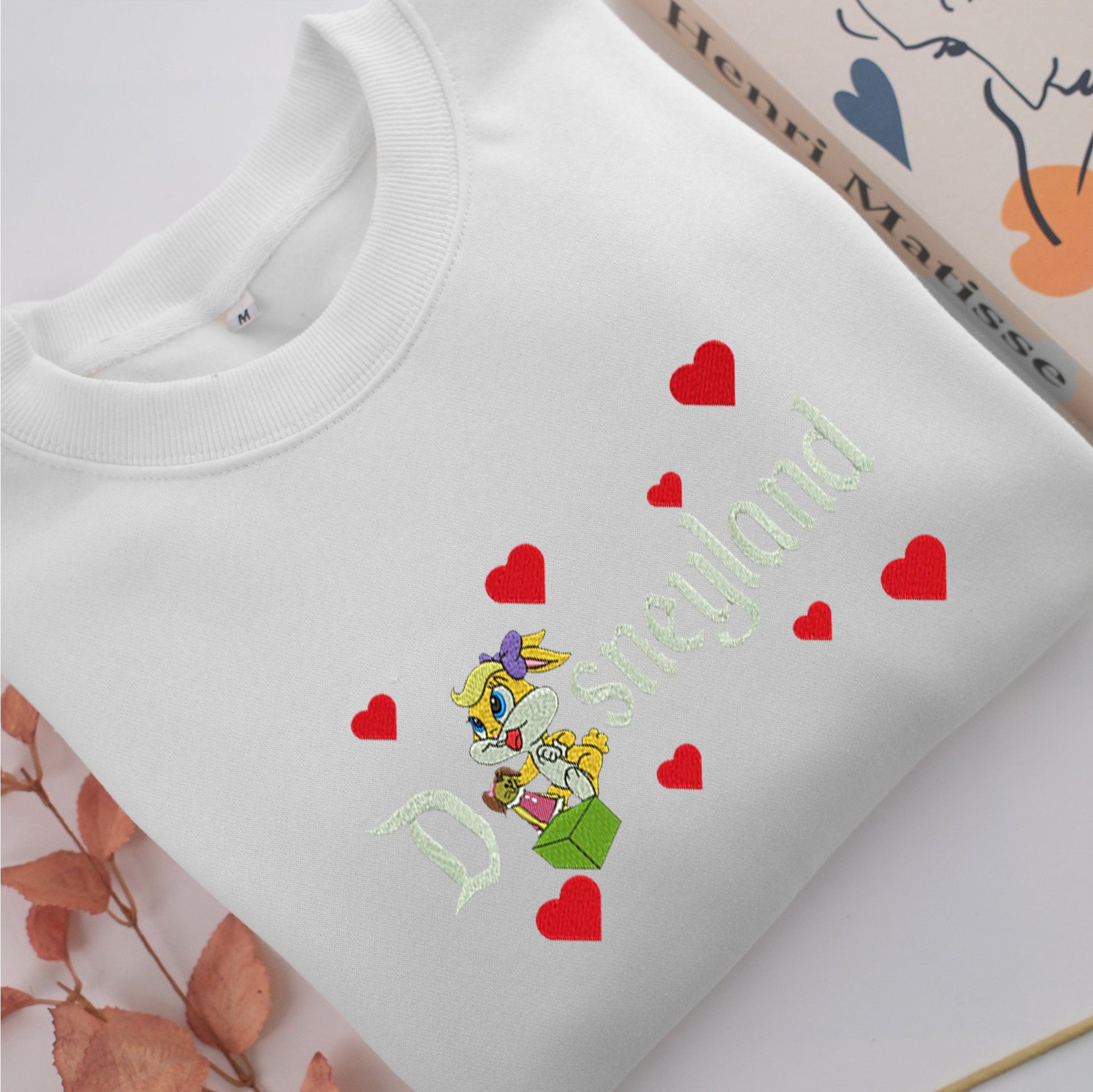 Chibi Lola Disneyland Bunny Embroidery, Disneyland Embroidered Sweatshirt, Movie Disney Inspired, Valentine's Day Gifts Idea For Him Her