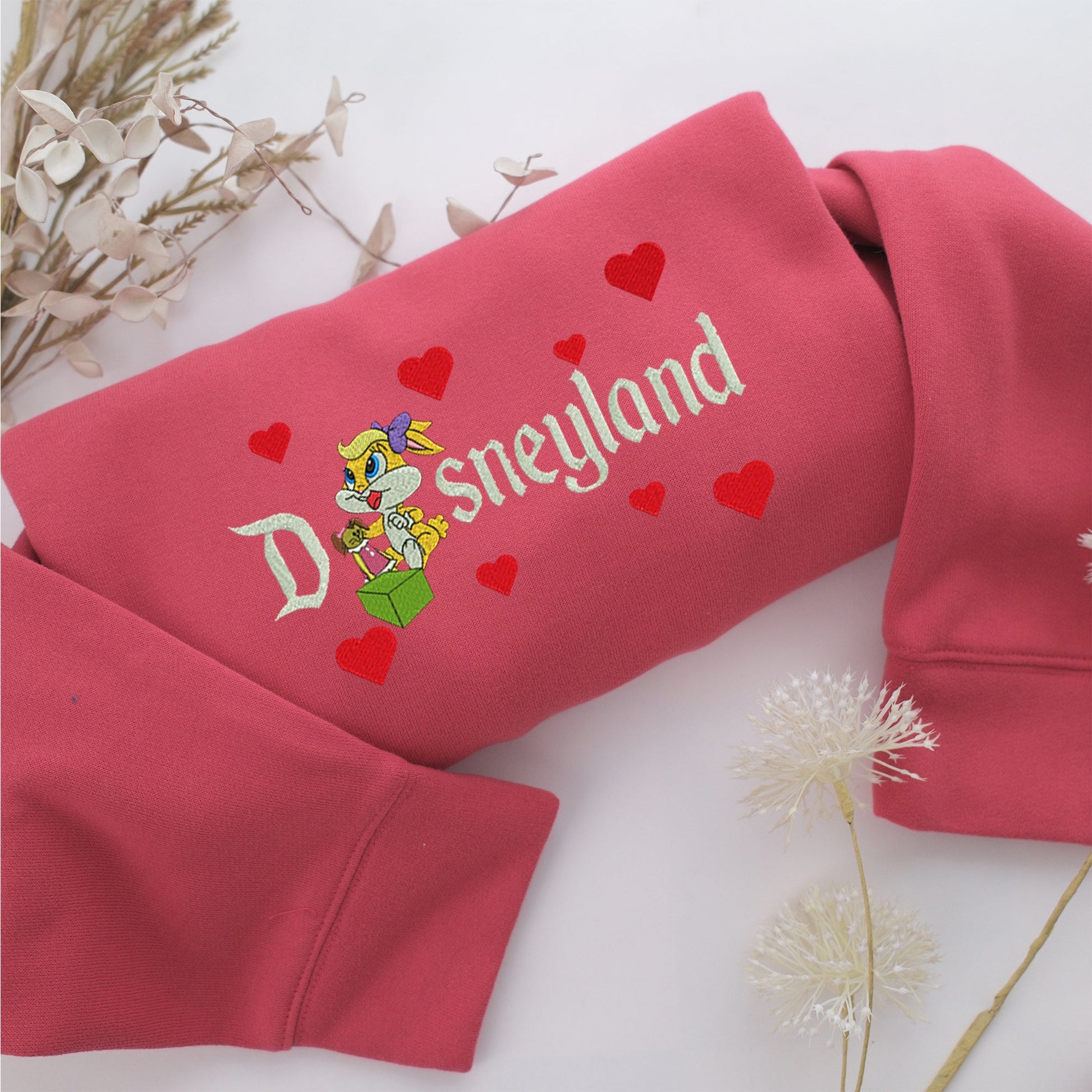 Chibi Lola Disneyland Bunny Embroidery, Disneyland Embroidered Sweatshirt, Movie Disney Inspired, Valentine's Day Gifts Idea For Him Her