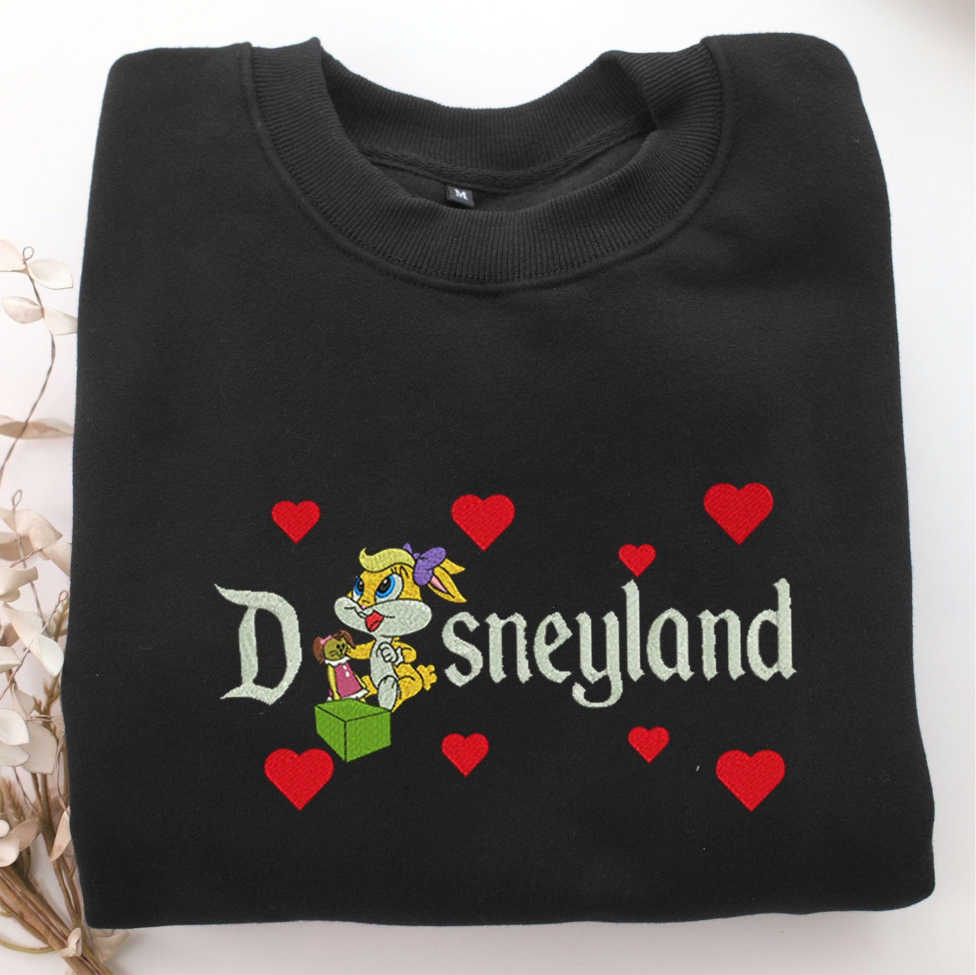 Chibi Lola Disneyland Bunny Embroidery, Disneyland Embroidered Sweatshirt, Movie Disney Inspired, Valentine's Day Gifts Idea For Him Her