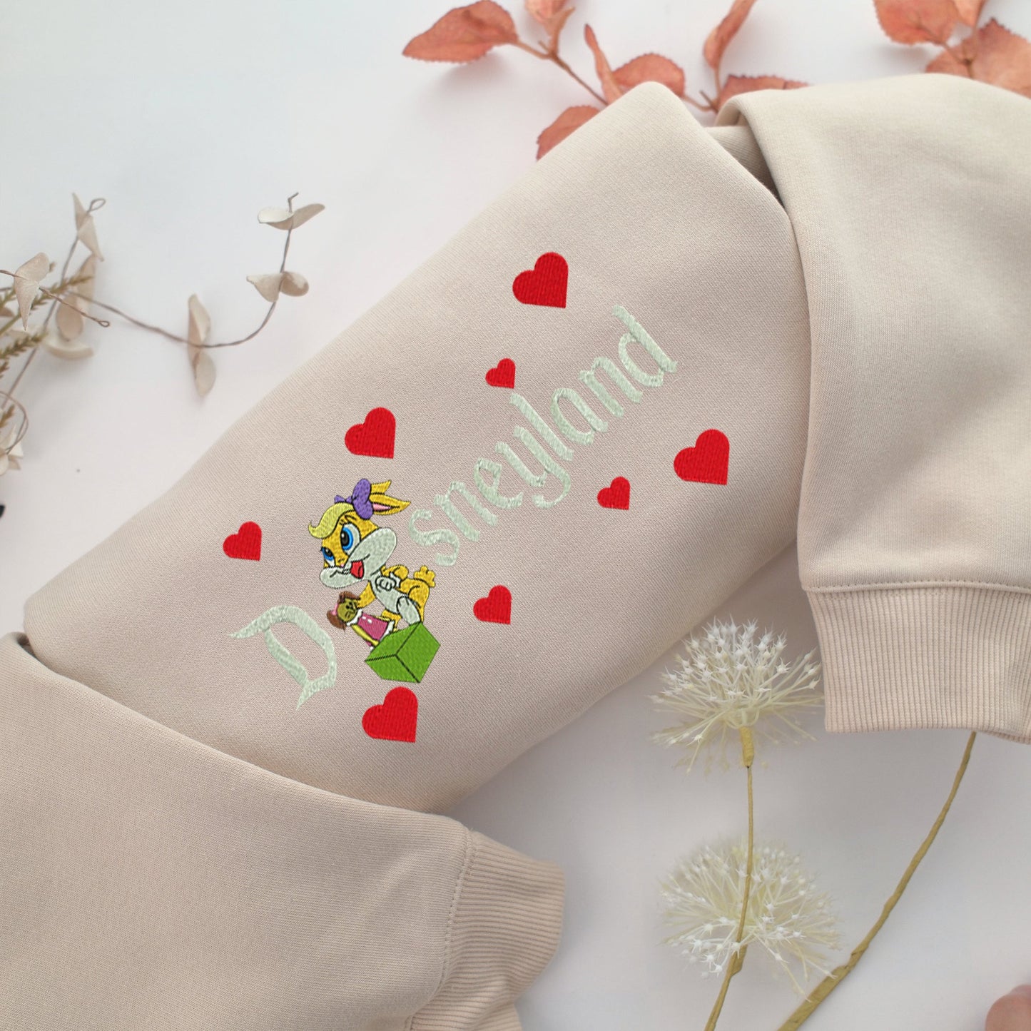 Chibi Lola Disneyland Bunny Embroidery, Disneyland Embroidered Sweatshirt, Movie Disney Inspired, Valentine's Day Gifts Idea For Him Her