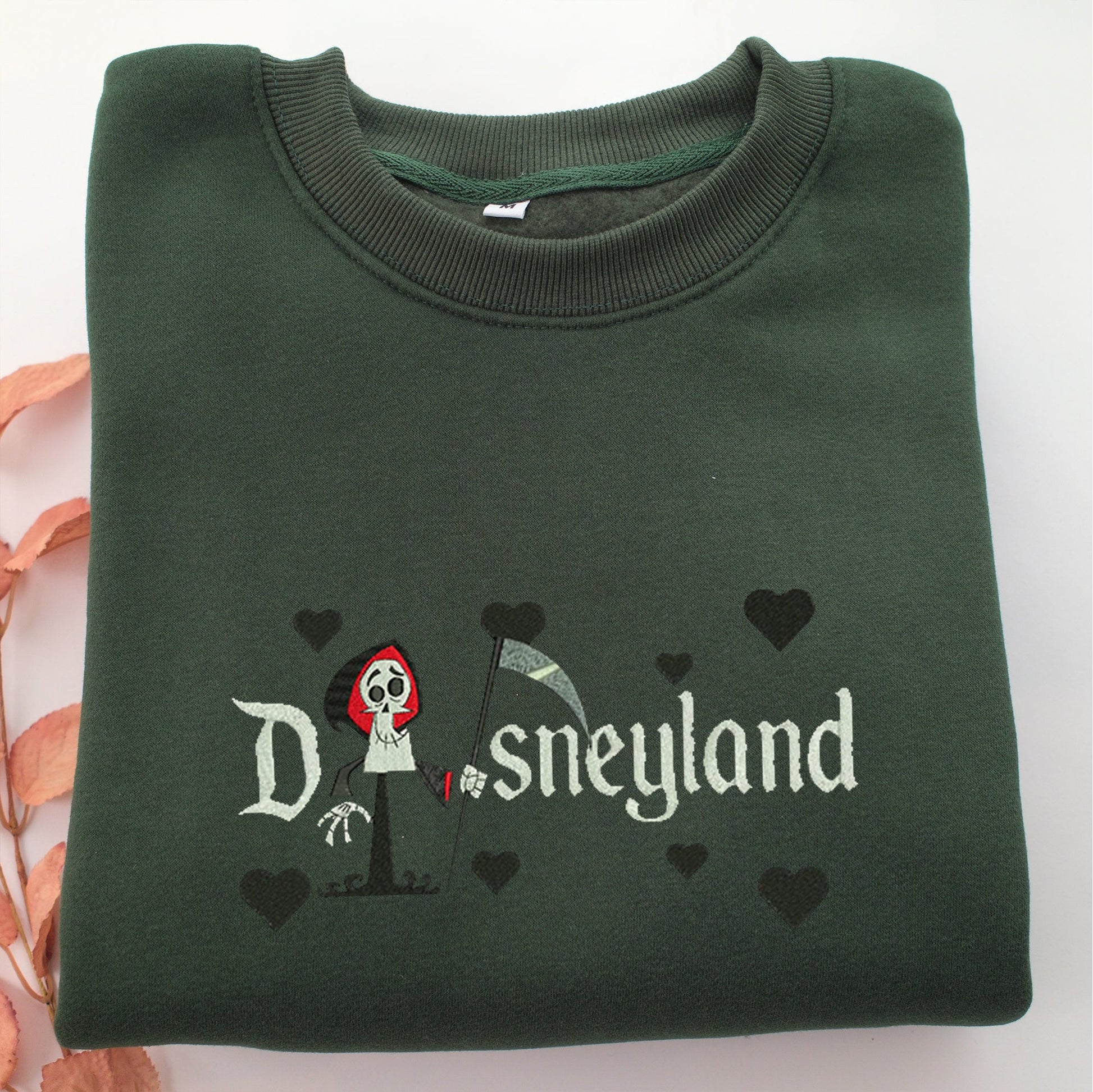 Grim Reaper Disneyland Embroidery, Disneyland Embroidered Sweatshirt, Movie Disney Inspired, Valentine's Day Gifts Idea For Him Her