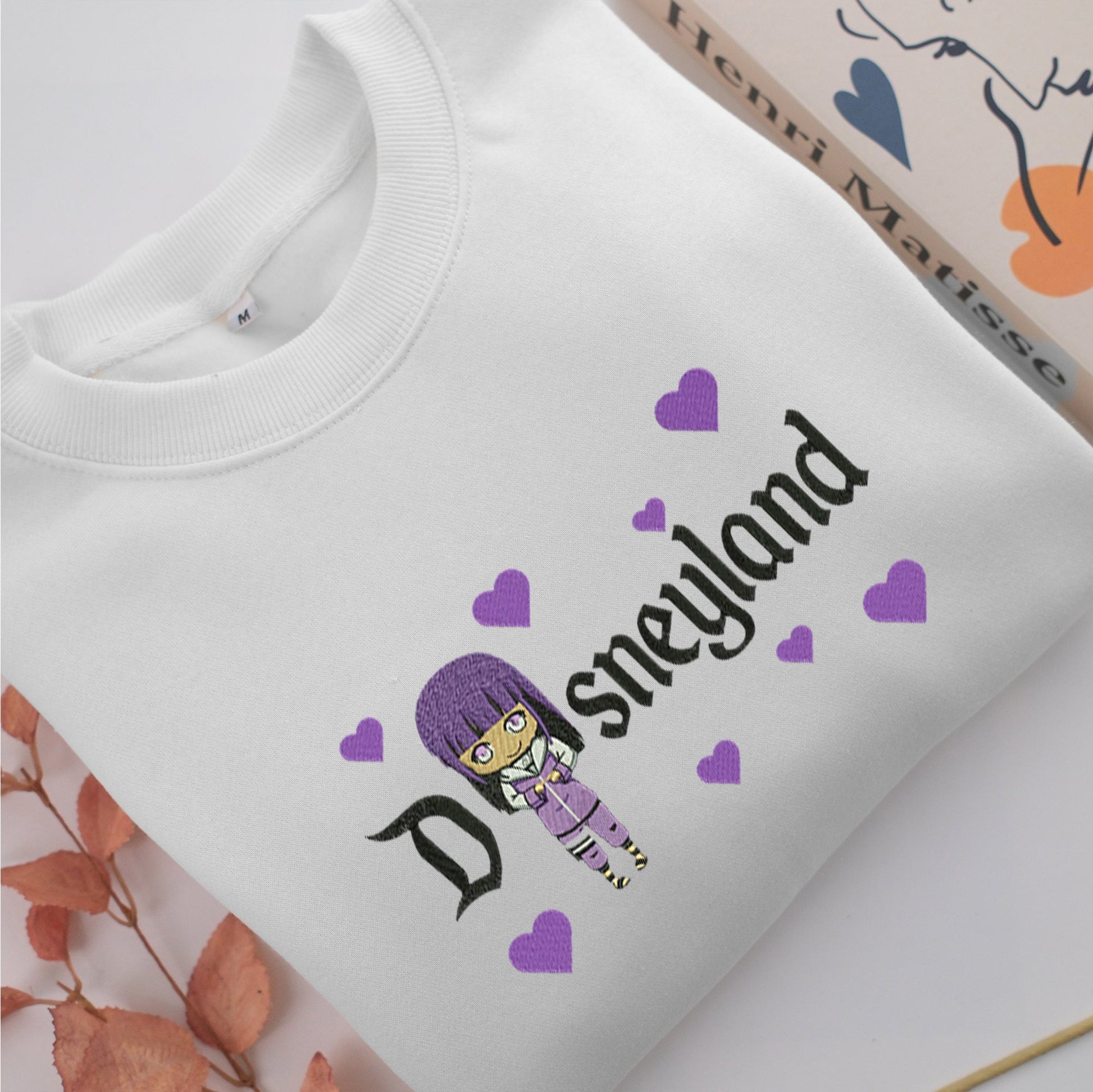 Hinata v2 Disneyland Embroidery, Disneyland Embroidered Sweatshirt, Movie Disney Inspired, Valentine's Day Gifts Idea For Him Her