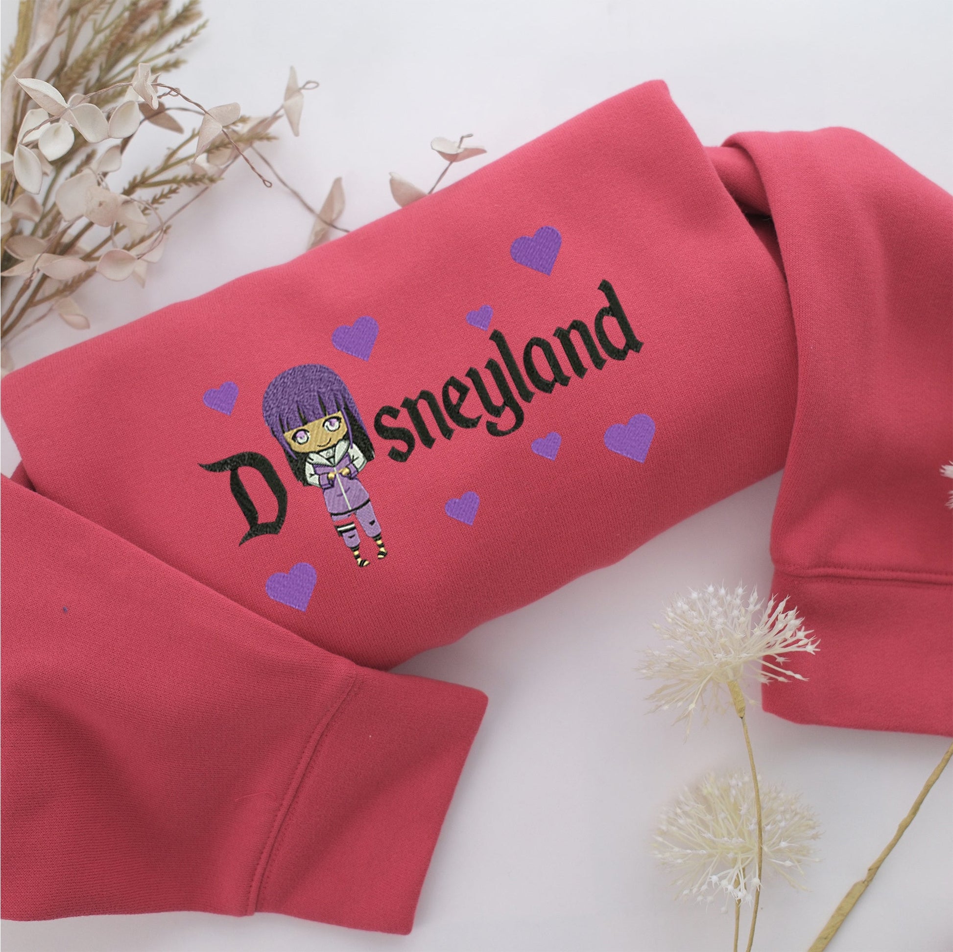 Hinata v2 Disneyland Embroidery, Disneyland Embroidered Sweatshirt, Movie Disney Inspired, Valentine's Day Gifts Idea For Him Her